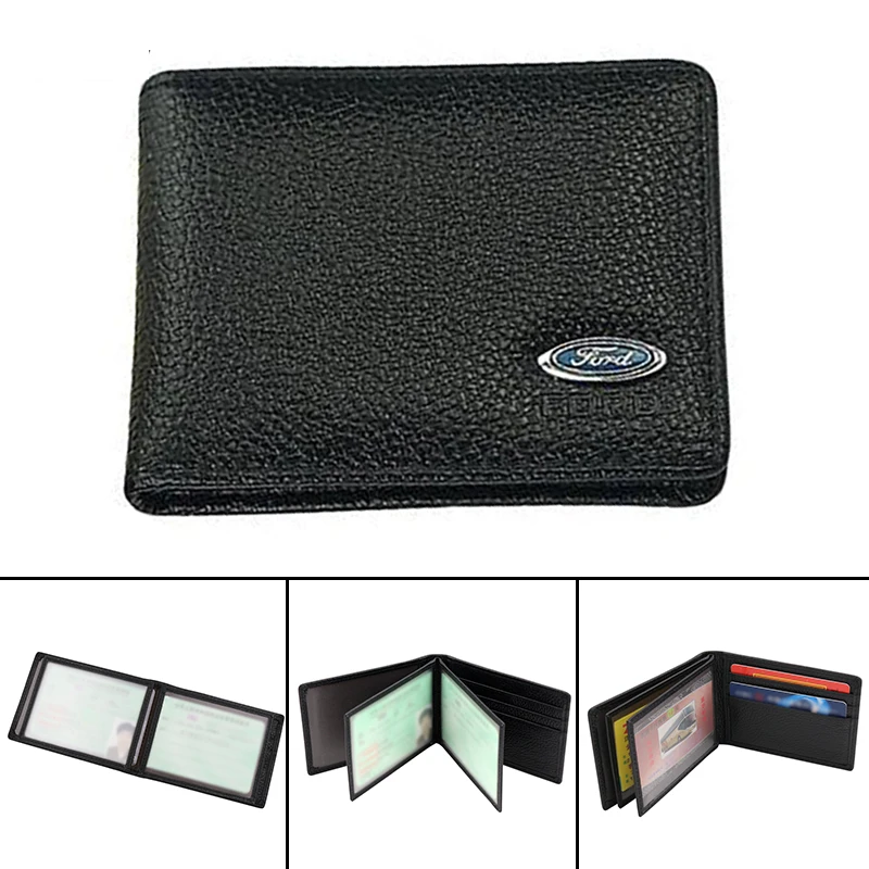 

1pcs Genuine Leather Car Badge Car Document Bag Card Package for Fords Mk2 Mk3 Mk4 Mk5 Mk7 Fiesta FOCUS 2 3 4 5 Car Accessories
