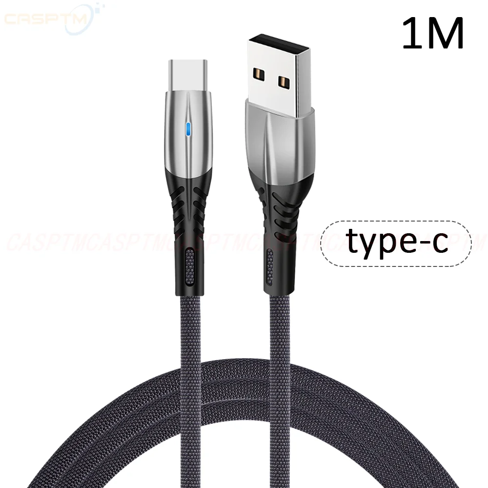 Светодиодный кабель usb type-C для быстрой зарядки 2,4 A для huawei P30 Redmi Note 8 7 samsung S10, кабель для передачи данных для мобильных телефонов type-C, кабели для зарядки