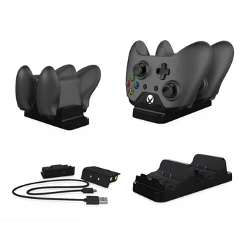

For Xbox One Dual Controller Charger Charging Dock Station with 2pcs Rechargeable Battery Pack for XBOX ONE Controller Battery
