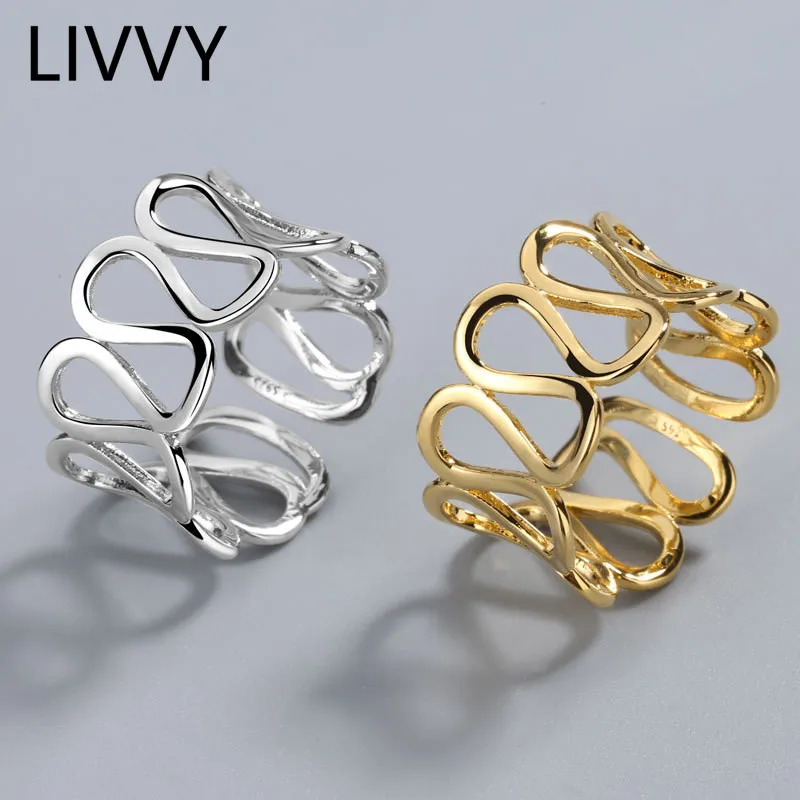 Модные женские Кольца LIVVY простые кольца на палец с широким изображением лица 2021 |