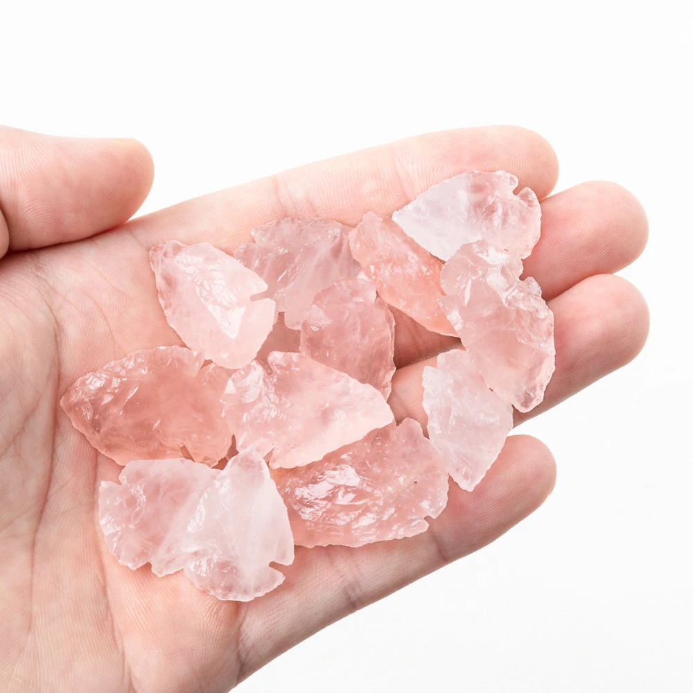 1pc Rose Quartz Crystal Arrows Accessories Chakra Evil Family Decoration Material Pink Crystals Stone