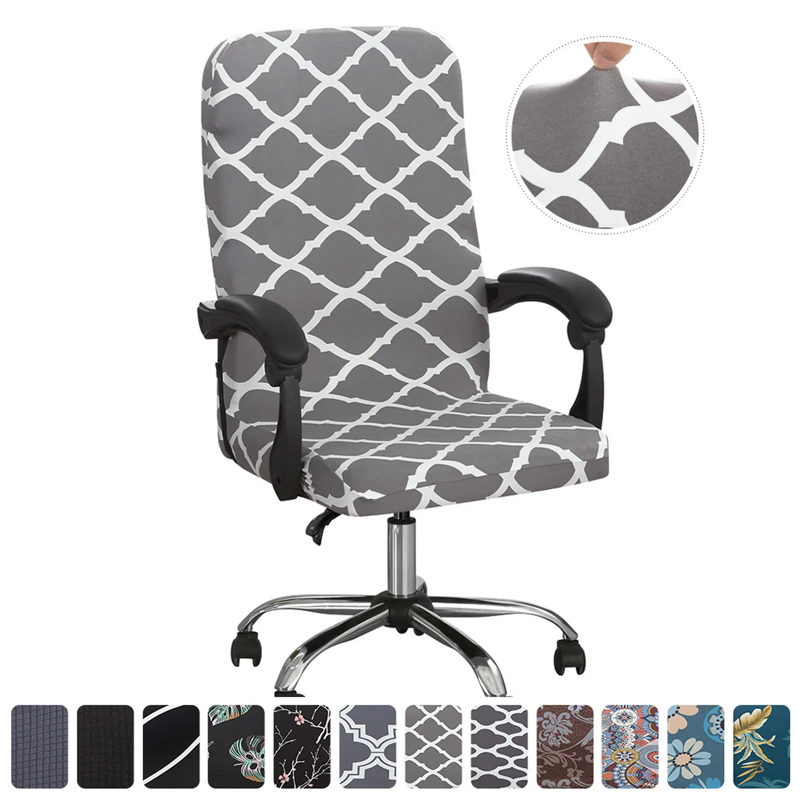 Modern Office Chair Cover Spandex Stretch Armchair Cover Elastic Seat