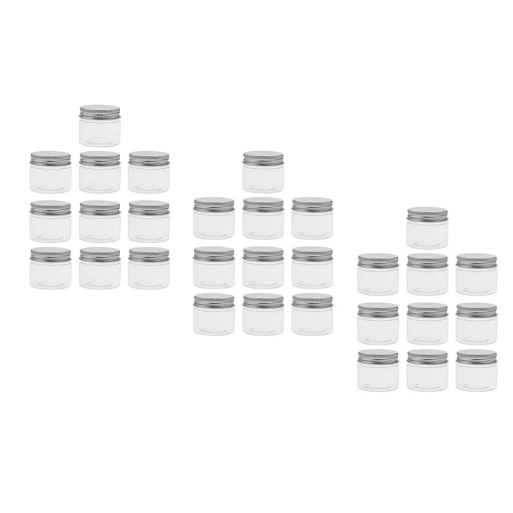 30 Packs Empty Cosmetic Containers, Round Sample Pots Jars for Makeup Eye Shadow, Nails, Powder, Jewelry, Cream
