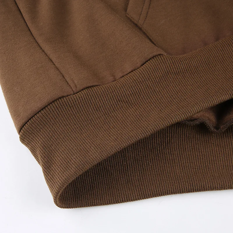 BiggOrange Brown Zip Up Sweatshirt Winter Jacket Clothes oversize Hoodies Women plus size Vintage Pockets Long Sleeve Pullovers