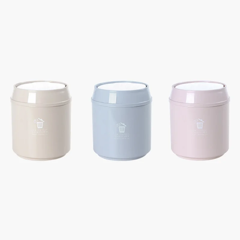 

Home Plastic Trash Can Press Type Trash Can Desktop Trash Can Detachable Cover Waste Bins For Living Room