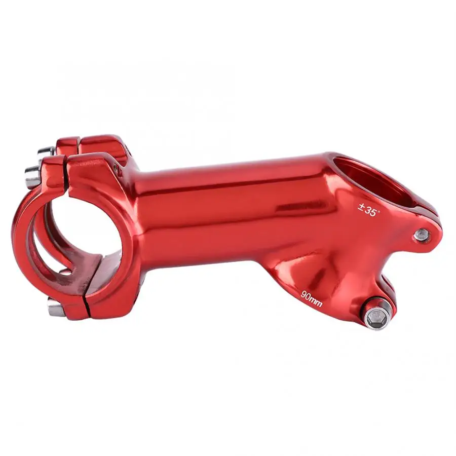 Стержень из углерода 35 градусов Высокопрочный легкий 31,8 мм полированный багажник для XC AM горный шоссейный велосипед запчасти аксессуары - Цвет: Red 90mm