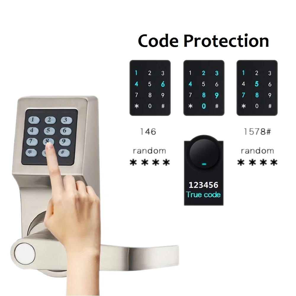 4 in 1 Digital Door Lock Keypad Electronic Code 800 Cards Deadbolt Control users