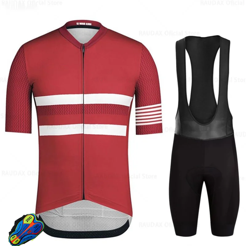 

Men Cycling Jerseys Set 2020 Team Raudax Clothing MTB Cycling Bib Shorts Bike Jerseys Triathlon High-Quality