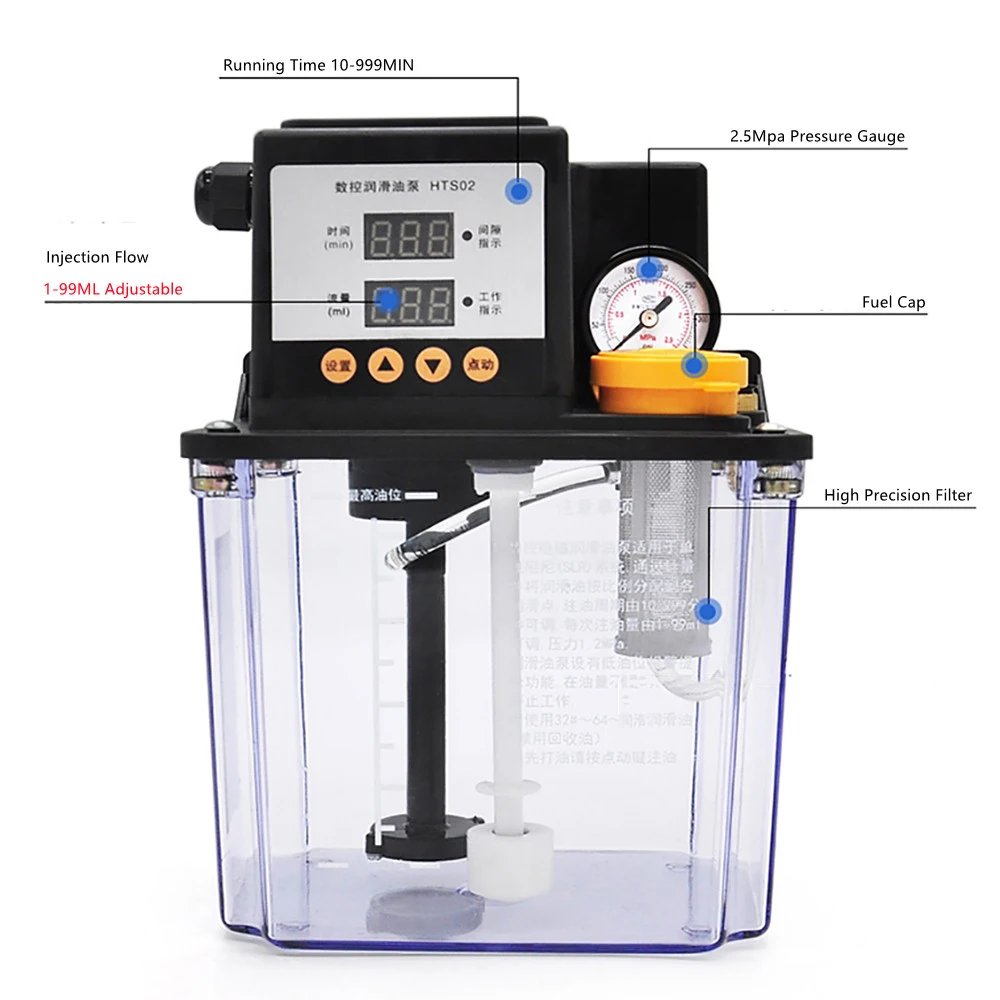 Pompe De Lubrification Automatique CNC électromagnétique 0.5L–2L 220V - Neuf - 1 Pièce