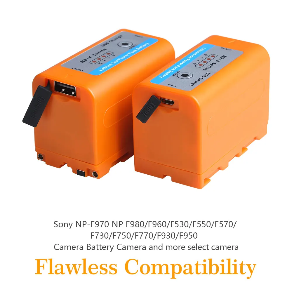 7800 мАч NP-F960 NP-F970 батарея с usb зарядным портом светодиодный индикатор питания для SONY F960 F550 F570 F750 F770 MC1500C 190P