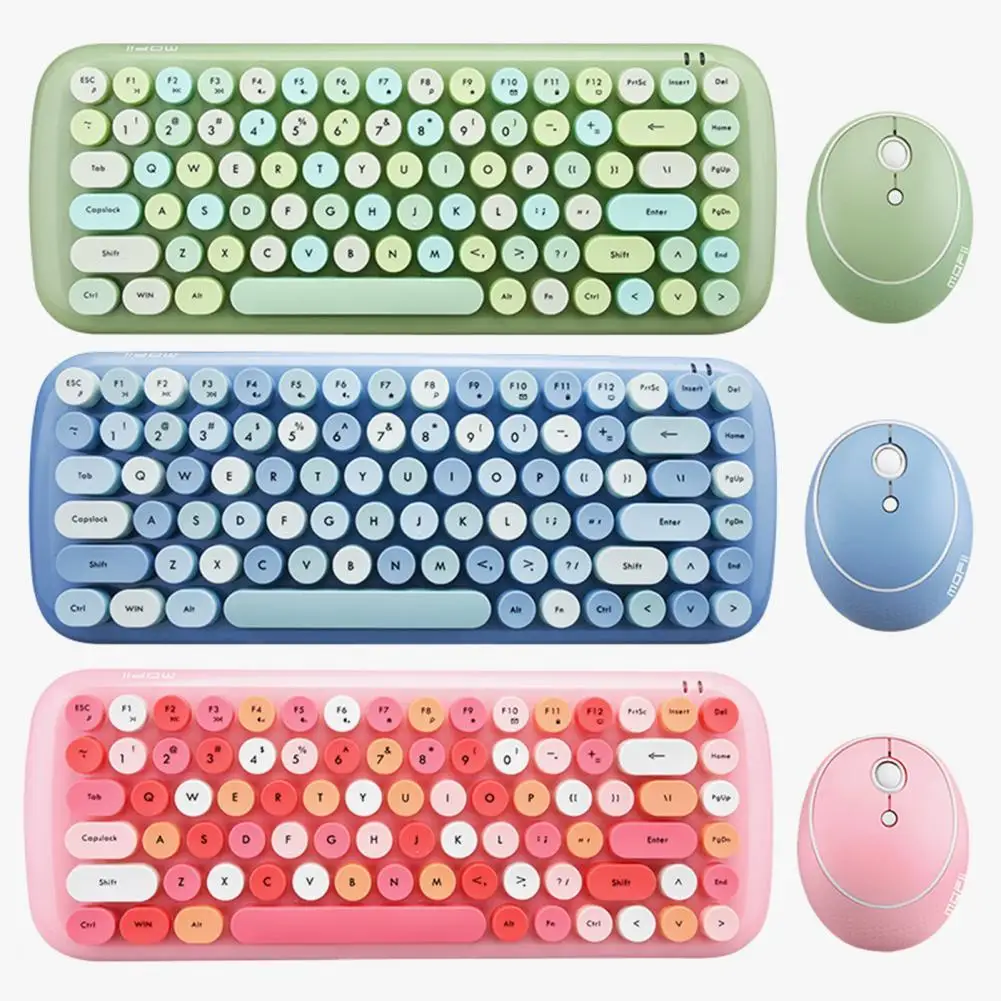 

Wireless Keyboard Mouse Kit Mini Cute Colorful Key board mouse Set For Macbook Laptop Bluetooth Optical Mouse Keyboard
