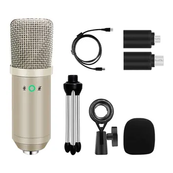 

Condenser Microphone Aluminum Alloy Universal USB Wired Portable Low Noise Online Chatting For Mobile Computer Professional