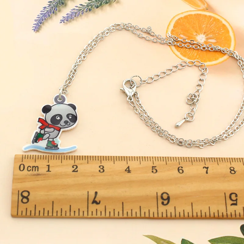 TAFREE Mountain Trekking Various Shapes Jewelry Long Chain Necklace Epoxy Resin Design Tiny Epoxy Pendant Necklace Jewelry