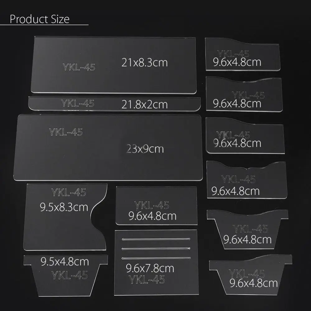 

Leather Craft Clear Acrylic Short Wallet Pattern Stencil Template Tool 13pcs/Set