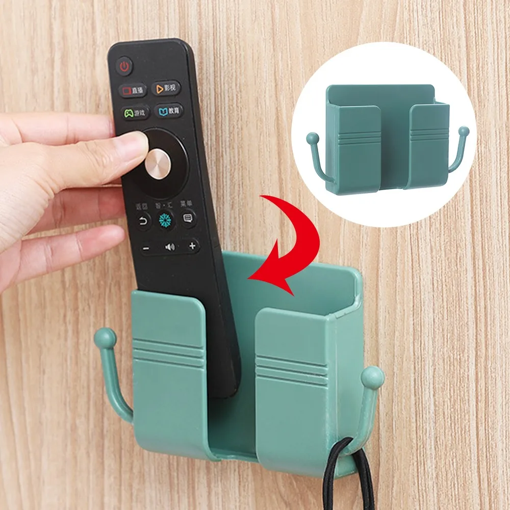 Wall Mounted Organizer Storage Box Remote Control Air Conditioner Stand Holder Hotel Office Home Storage Organization