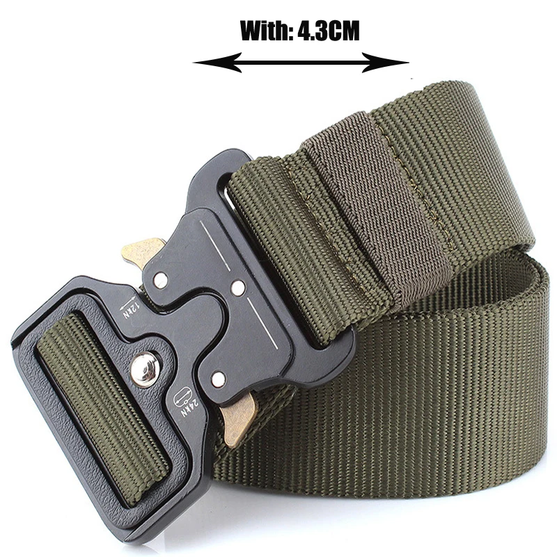 4.3CM belt Molle тактический ремень нейлоновый ремень в стиле милитари для мужчин для тренировок на открытом воздухе поясной ремень высокого качества армейский Стиль ремень с металлической пряжкой Cinturon - Цвет: 4.3CM belt
