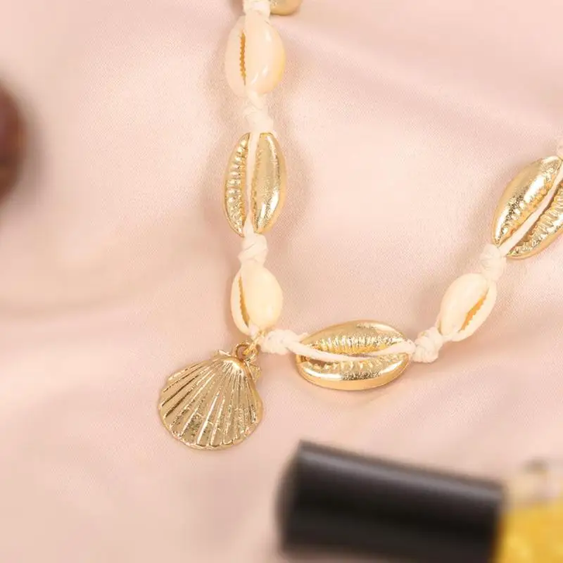 Boho Shell Кулон ножной браслет для женщин пляж пищевой цепи Ювелирные изделия Подарки