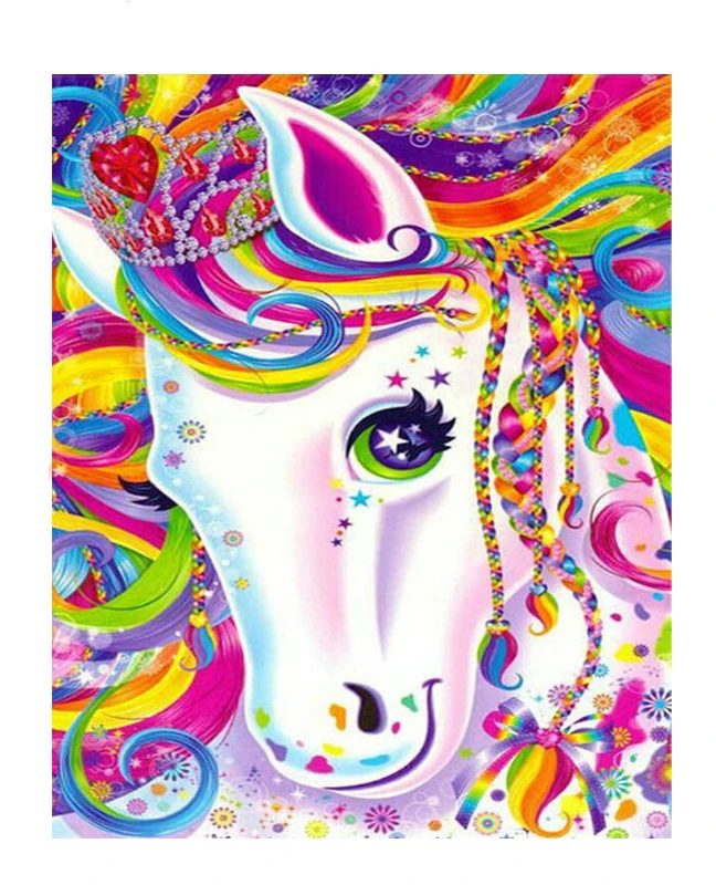 

5D Full Diamond Painting Cross Stitch Kit Diamond Embroidery Pattern Diamond Mosaic Cartoon Unicorn Picture Rhinestone Pastes