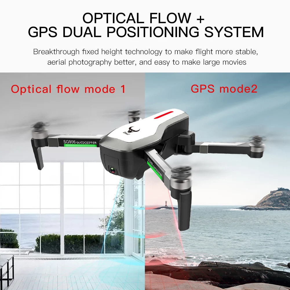 Черный SG906 gps самолет Радиоуправляемый Дрон контроль скорости FPV прозрачная камера бесщеточный складной оптический поток высота удержания Квадрокоптер Открытый Wi-Fi - Цвет: Черный