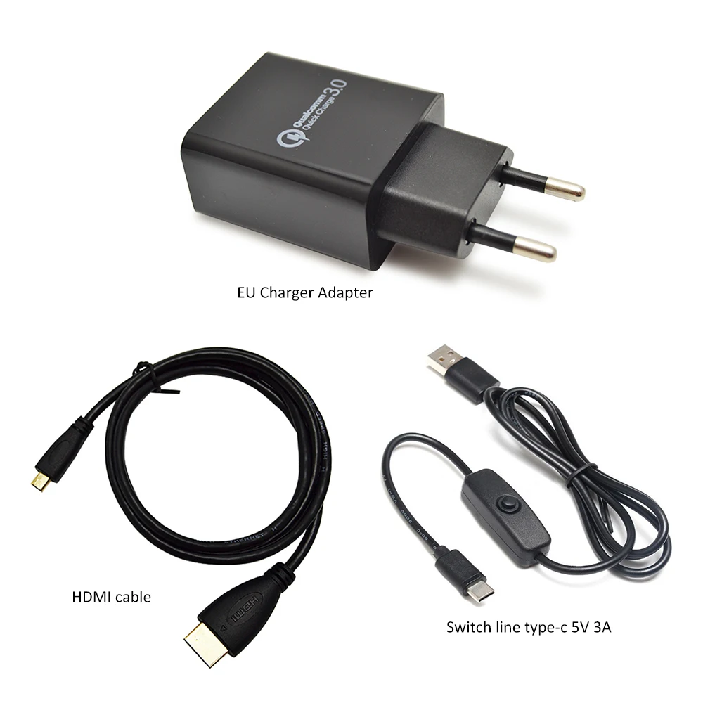 Raspberry Pi 4 B 4GB/2GB kit 3 kinds of case + EU power adapter + switch line + 16GB / 32GB TF card