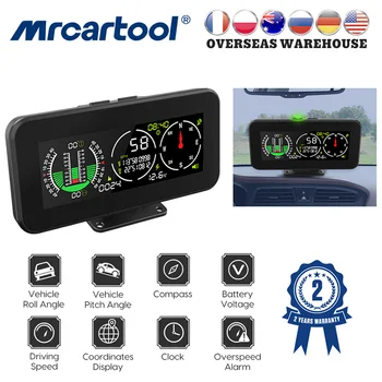 MR CARTOOL M60 Car Compass Inclinometer Speedometer GPS Speed Slope Digital Tilt Meter Auto Off Road Accessories 1