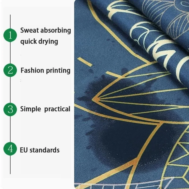 185*63cm Yoga Mat Towel Double Layer Non-Slip Fitness Mat Towel Portable Printing Yoga Exercise Pad Cover Yoga Accessories