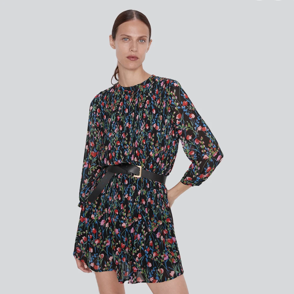 Ladyfirsy Ранняя осень шифоновые платья ZA для женщин богемные 2019 новые женские тонкие