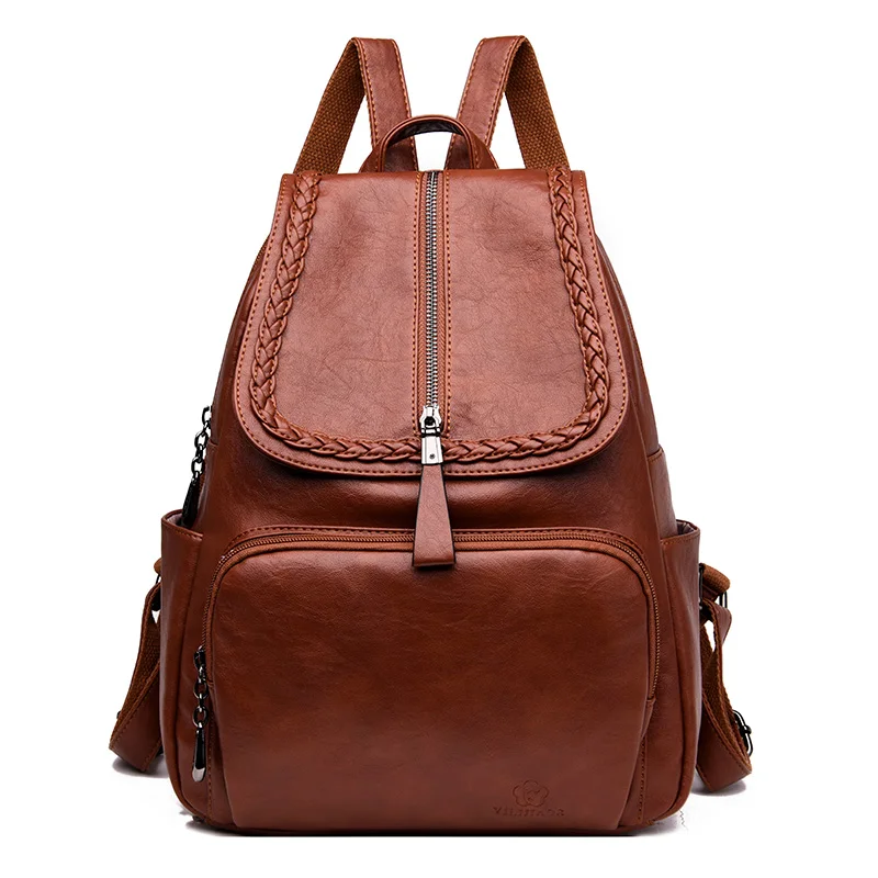

Exquisite Sheepskin High Quality Mini Backpack Women European Fashion Backpack Black College Students School Bags Elegant