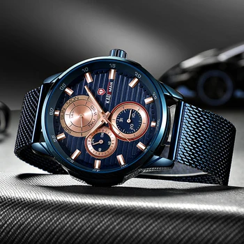 

Luxury Brand KADEMAN Men Watch 6 Hands Auto Date Week Calendar Men Business Watches Fashion Male Watches Relogio Masculino 852G