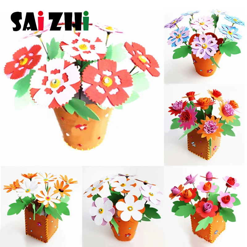 Saizhi игрушки для детей ремесла Дети DIY цветочный горшок Горшечное растение детский сад Обучающие Развивающие игрушки Обучающие приспособления игрушка