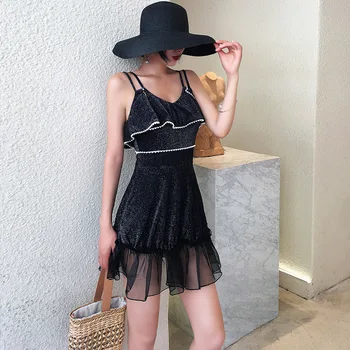 

Bathing Suit Women One Piece Women's Swimwear 2019 Onepiece Swimsuit Female Push-Up Rashguard Korea Ins New Hot Split Three Set