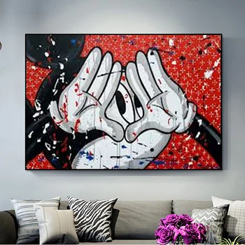 

Modular Canvas HD Prints Nordic Cartoon Cute Mickey Mouse Pictures Wall Art Paintings Home Decor Posters For Living Room