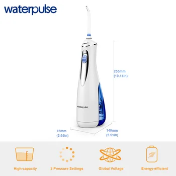 

Waterpulse V700 9pcs Jet Tips Water Flosser 1000ml Capacity Oral Irrigator Traveler Portable Dental Oral Flosser