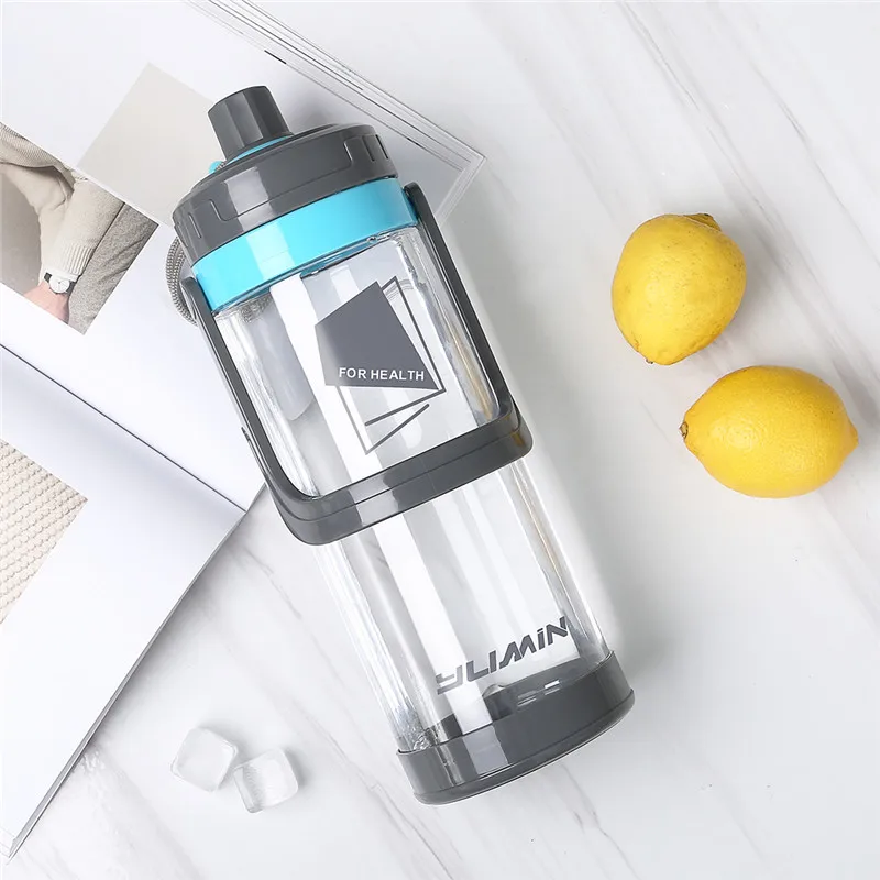 

2100ml Large Capacity Water Bottle Plastic Outdoor Sports Bottles for Training Camping Climing Fitness Drinkware with Handle