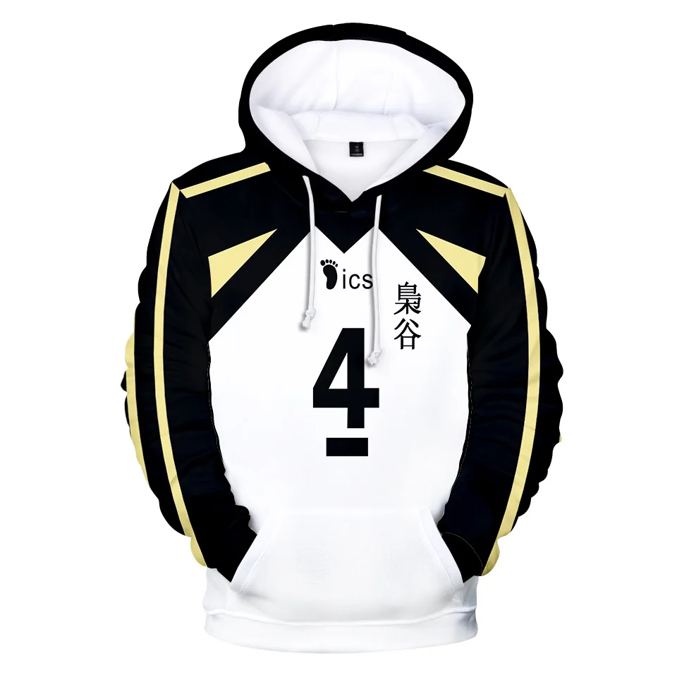 

Haikyuu Cosplay Costume Fukurodani Academy Volleyball Club Akaashi Keiji Bokuto Koutarou Japan Anime Unisex 3D Hoodie Sweatshirt