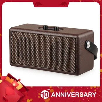 

KIITO Y25 16W Vintage Brown/Black Portable Wireless Bluetooth Speaker Retro Wood Design Stereo Sound for Camping/Dancing/Outdoor