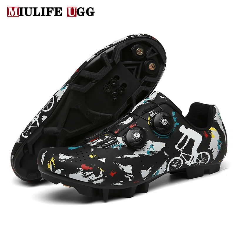 Sneakers Bicycle-Shoe Cleat Road-Bike MTB Mountain-Spd Racing Flat Winter Women Self-Locking