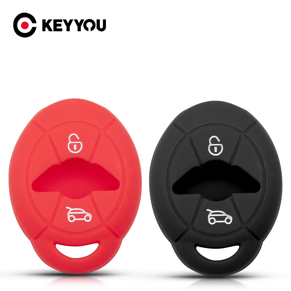 KEYYOU Silicone Key Case For BMW Mini Cooper S R50 R53 Two 2 Buttons Remote Protective Cover Jacket Skin Protector key case,key case cover