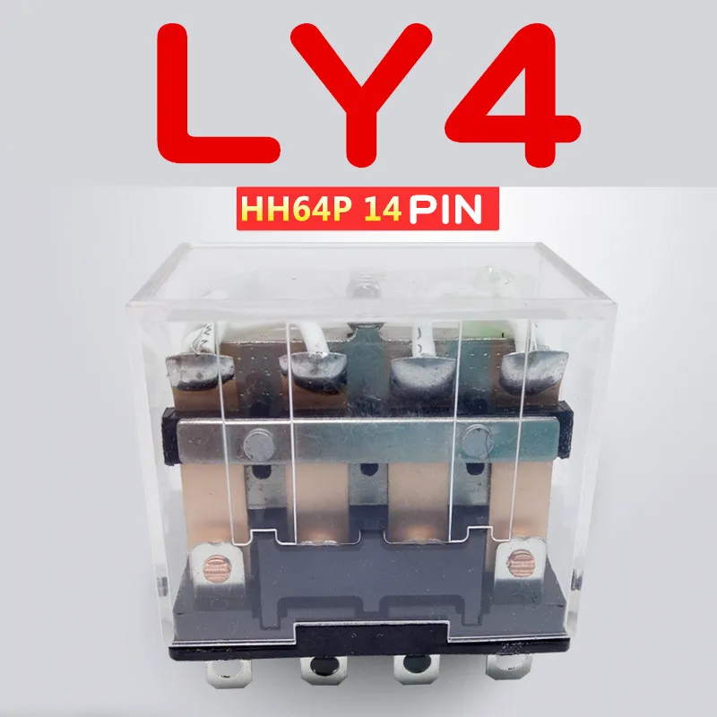 1 шт. LY4NJ HH64P Мини реле P143 14 Pin 10A с светодиодный промежуточное 12VDC 24VDC 220V Реле