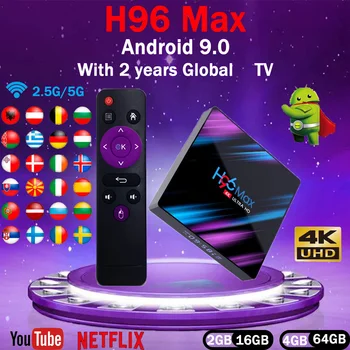 

Top H96 MAX RK3318 Smart Android TV Box+2Year TV Media player 4K Wifi Netflix Set top Box Media Player Youtube Android 9.0 BOX