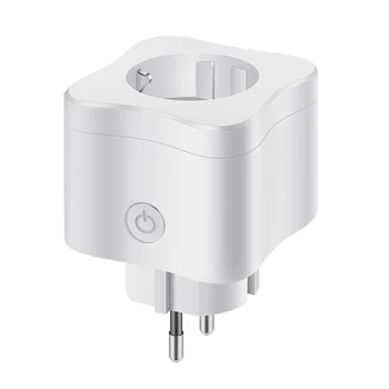 

White Intelligent Power Outlet Wifi APP Intelligent Remote Control Sync Function Voice Control Plug For Amazon Alexa Google