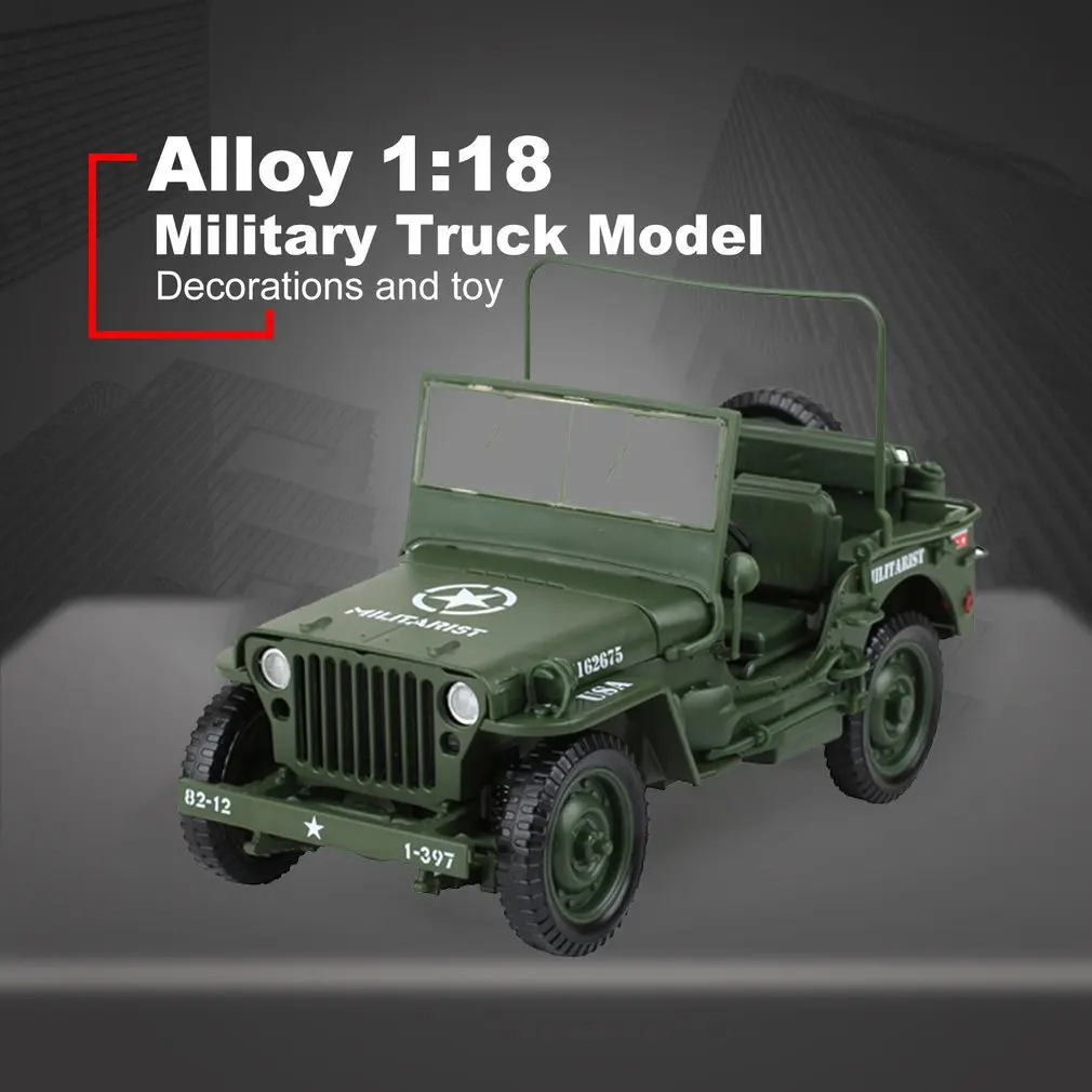 Литая из сплава 1:18 для Jeep военная тактика открытые панели капюшона раскрытия