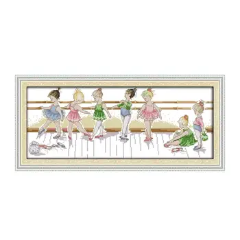 

Cross Stitch Kit The Little Ballet Girls 14ct 11ct Stamped Count Printed Canvas Stitches Embroidery DIY Handmade Needlework Sets