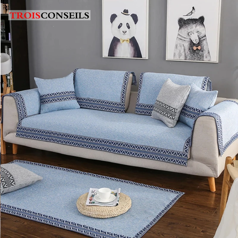 Cotton Woven Sofa Cushion Universal Sofa Covers Sectional Throw Couch