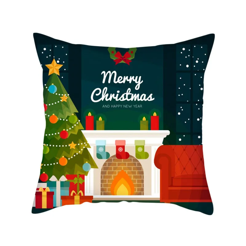Fuwatacchi Рождество стиль мягкая обложка с животными из мультфильмов для подушки Обложка домашний диван автомобиль декоративные бросок наволочка 45x45 см - Цвет: PC11496