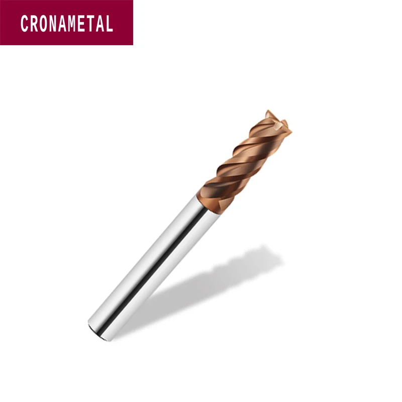 CRONAMETAL высокая твердость HRC68 твердый карбид cnc фреза 4 канавки карбидная Концевая |