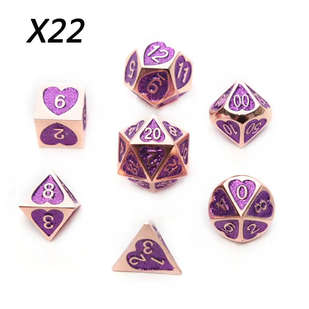 Chengshuo игральные кости DND Металл РГП набор многогранных подземелья и дракон d20 12 10 8 6 черный настольные игры цинковый сплав Цифровой узор в кости - Цвет: X22