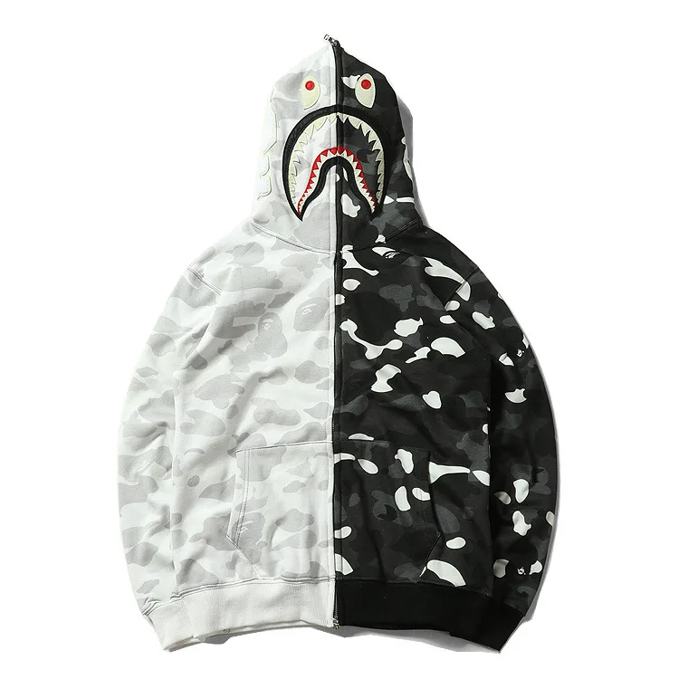 

Japanese-style Popular Brand Autumn And Winter New Style Night Light Camouflage Animal Pattern Printed Large Size Loose-Fit Card