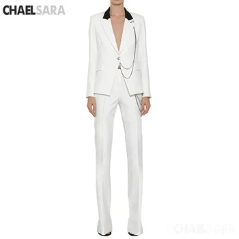 

Womens Two Piece Sets 2019 Autumn New Fashion 2 Piece Set Pants and Top Sexy White Two Piece Party Club Outfit