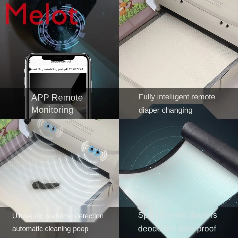 High-End Intelligent Dog Toilet Infrared Sensor App Monitoring Automatic Cleaning Dog Stool Artifact Dropping Basin